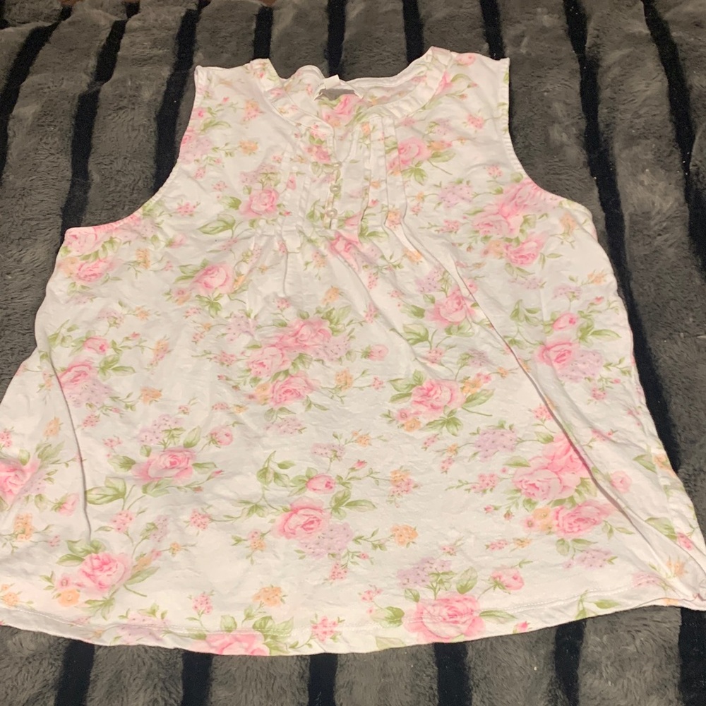 #510 Floral Pajama Set with Pink Roses - Picture 6 of 9